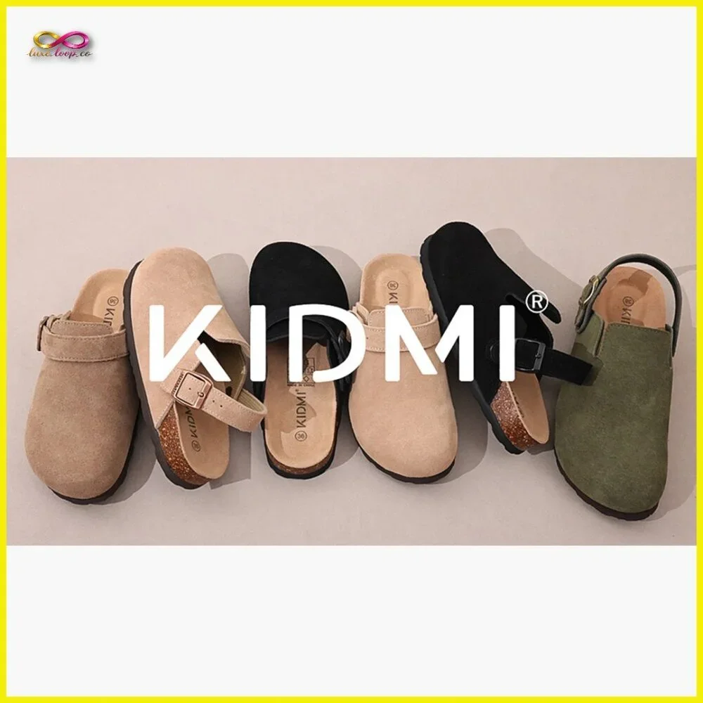 Suede Clogs with Back Strap Cork Footbed Slip On Casual Mules Retro Style - Picture 7 of 7